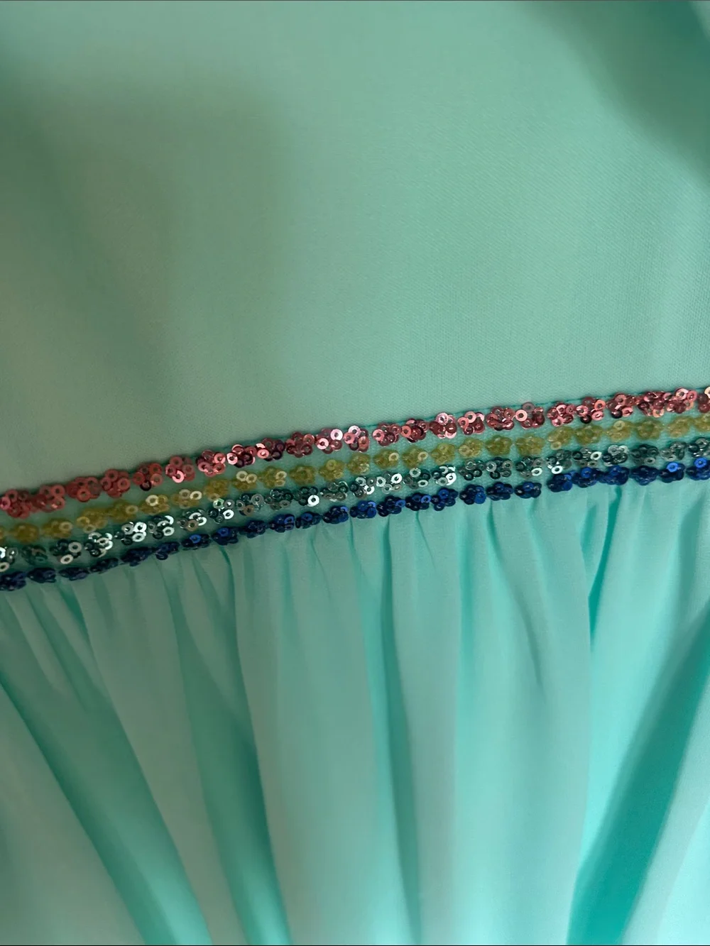Amy Byer seafoam Chiffon Layered Waist-Sequin Dress
